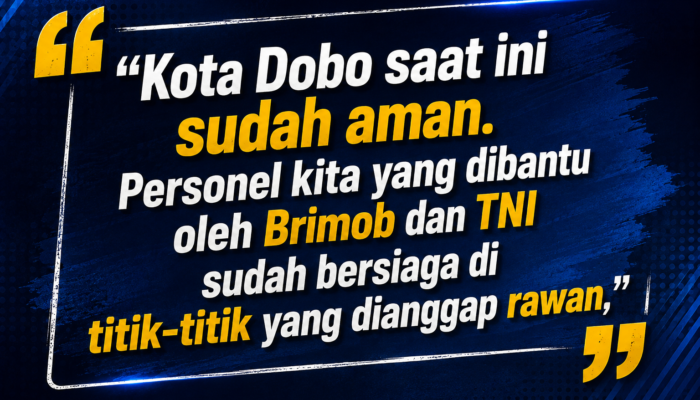 Kota Dobo Kondusif, Wakapolres Aru: Personel Brimob dan TNI Tetap Siaga